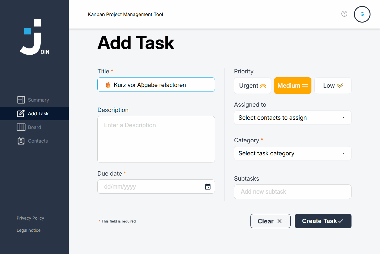 Join Kanban Board Projekt